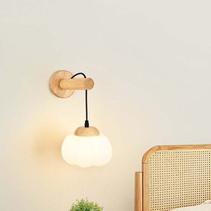 Cotton Dome Ribbed Glass Wall Lamp