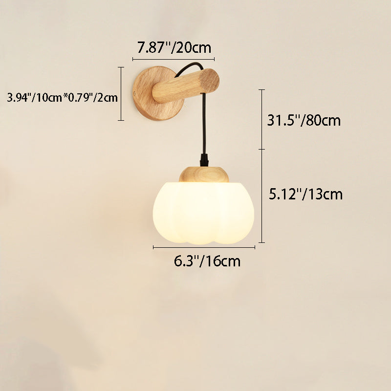 Cotton Dome Ribbed Glass Wall Lamp