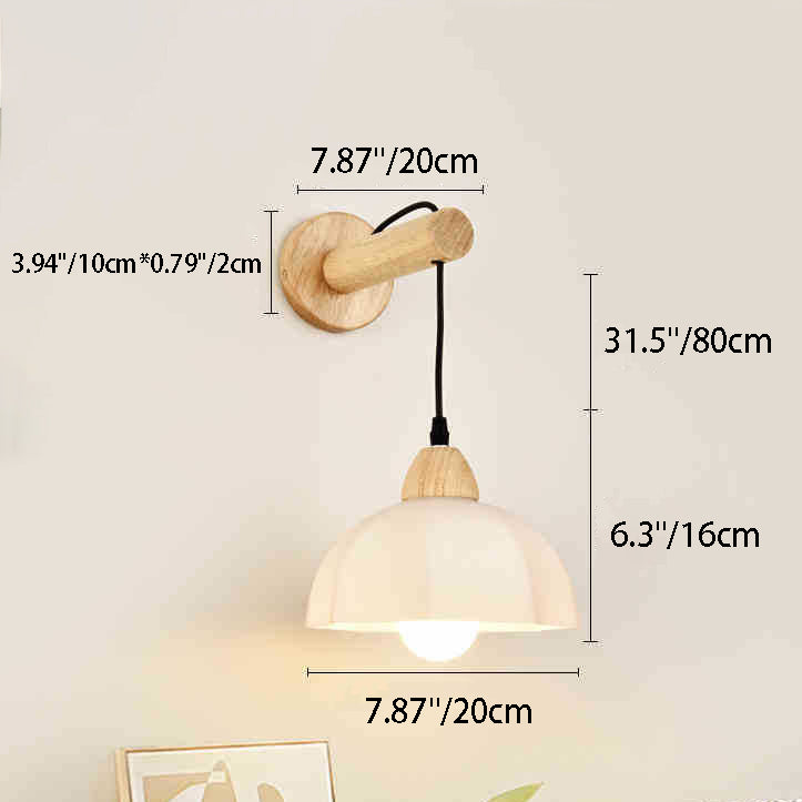 Cotton Dome Ribbed Glass Wall Lamp