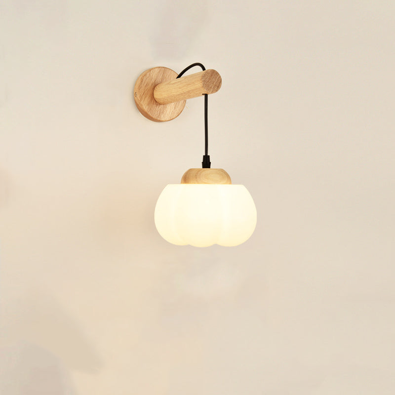 Cotton Dome Ribbed Glass Wall Lamp