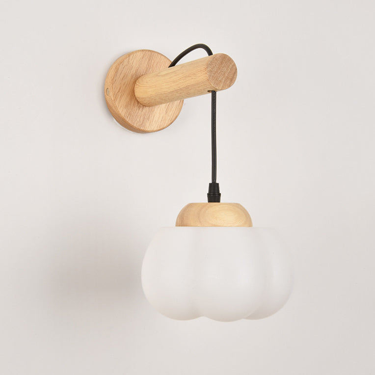 Cotton Dome Ribbed Glass Wall Lamp