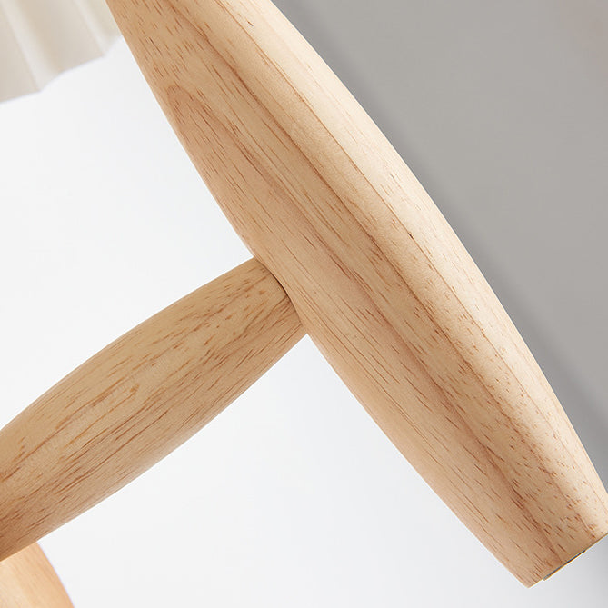 Pleated Umbrella Fabric Wood Wall Lamp