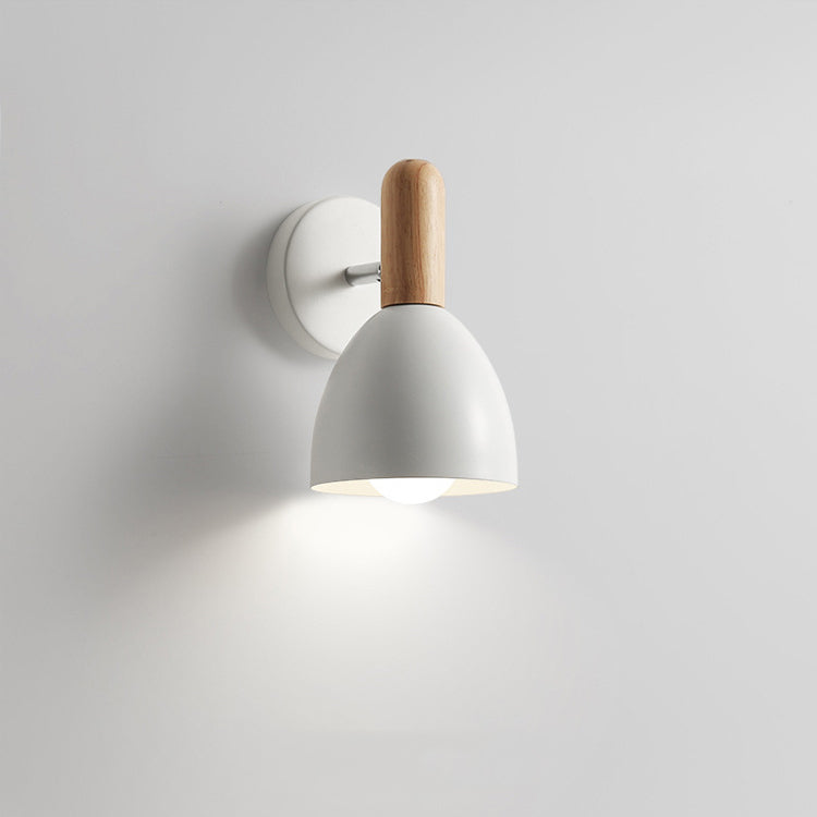 Macaroon Wood Iron Cannonball Wall Lamp