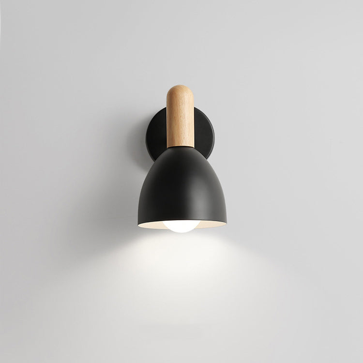 Macaroon Wood Iron Cannonball Wall Lamp