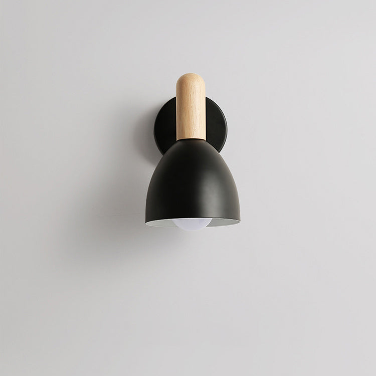 Macaroon Wood Iron Cannonball Wall Lamp