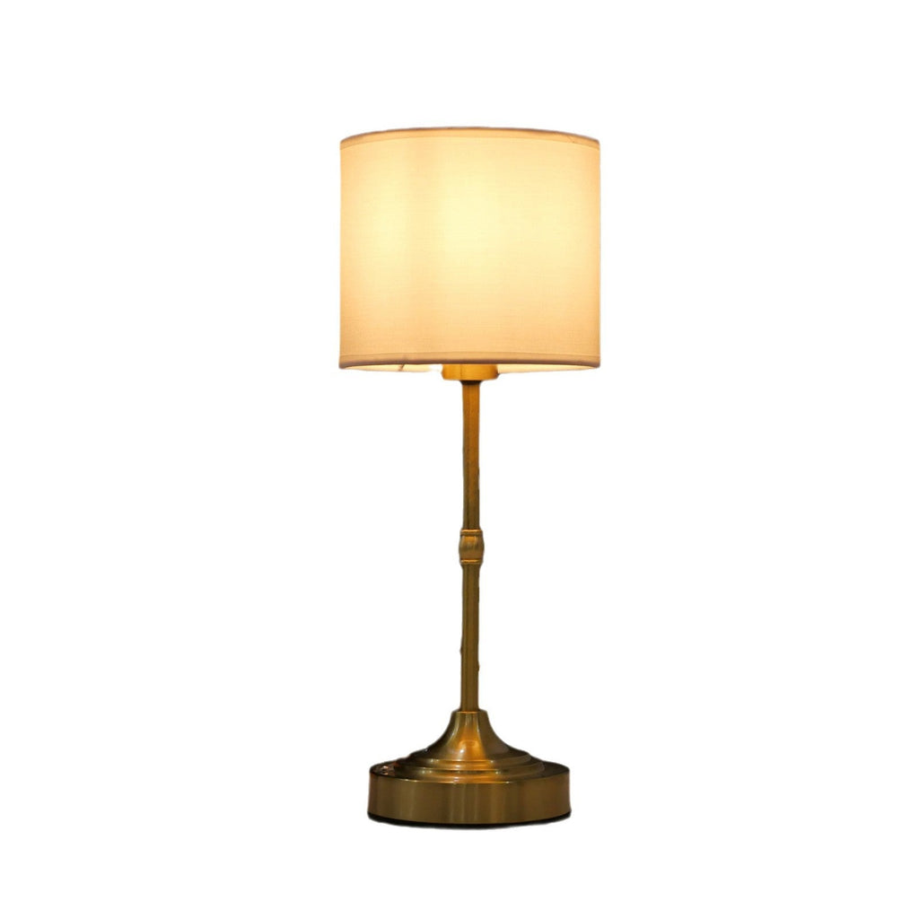 Cylinder Shape Fabric Iron Table Lamp