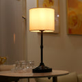 Cylinder Shape Fabric Iron Table Lamp