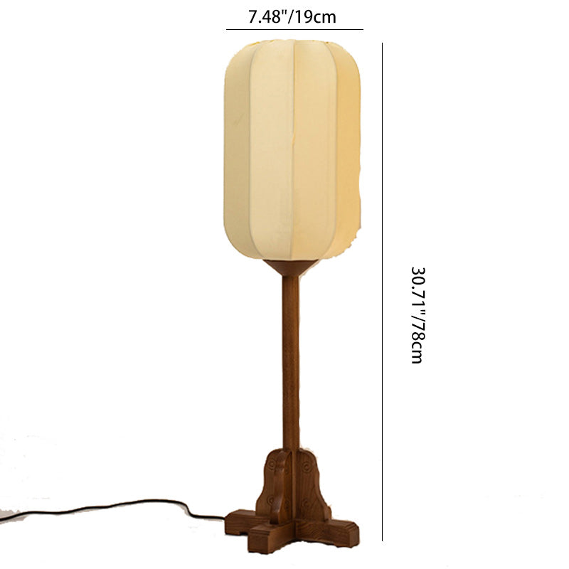 Cylinder Iron Fabric Bedroom Table Lamp