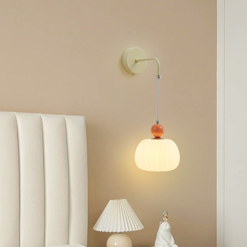 Small Orb Round Pumpkin Wall Lamp