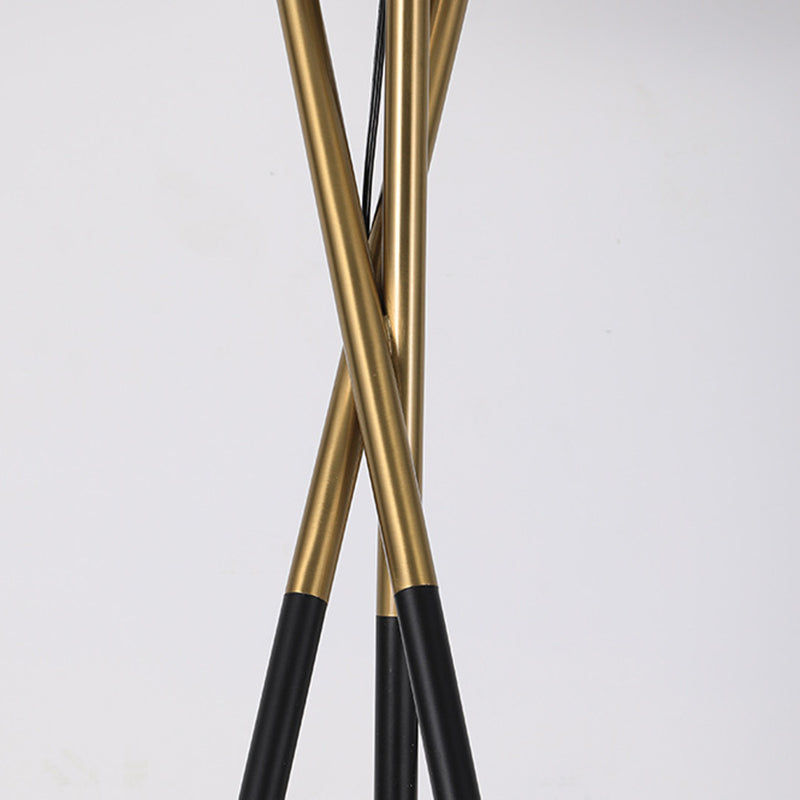 Tripod Drum Shape Fabric Floor Lamp