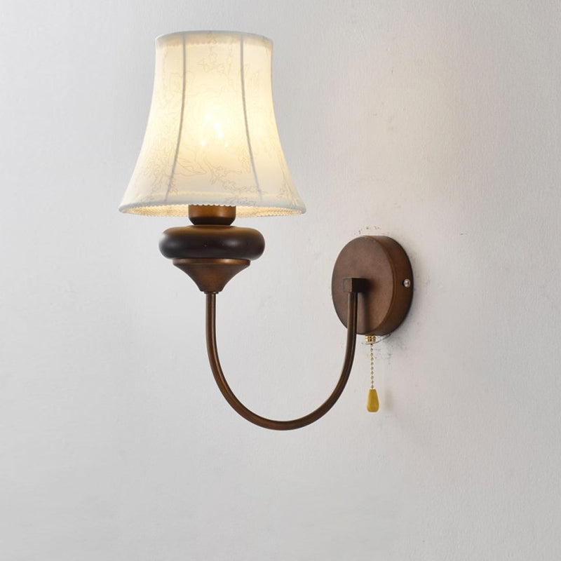 Floral Pattern Drum Shape Wall Lamp