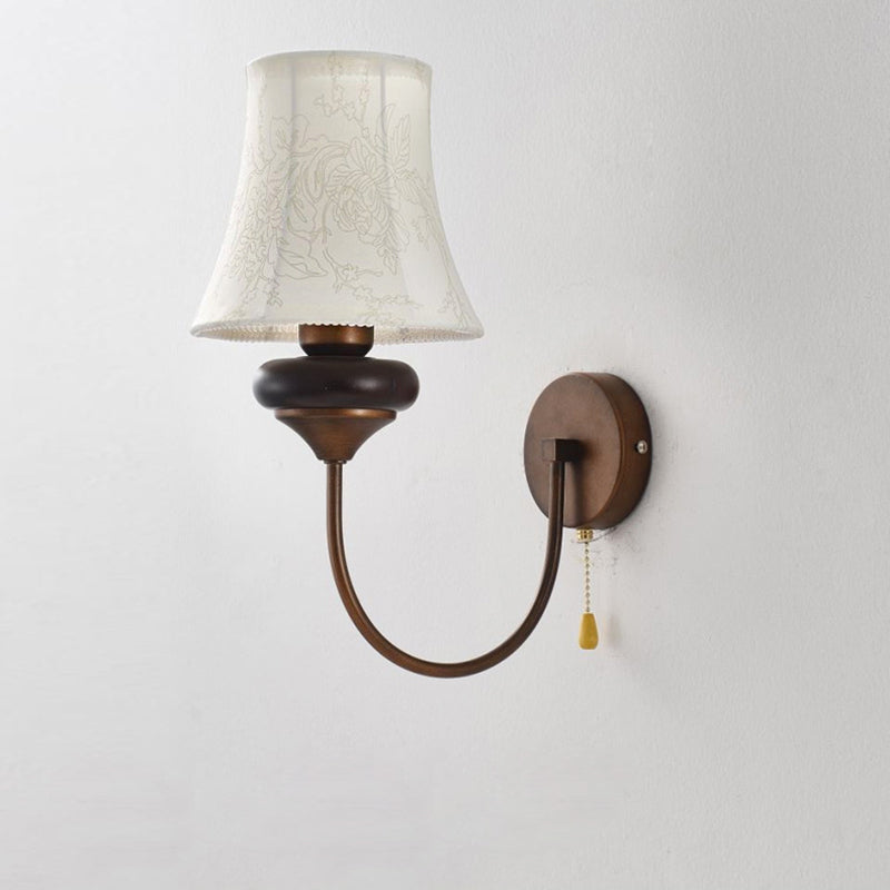 Floral Pattern Drum Shape Wall Lamp