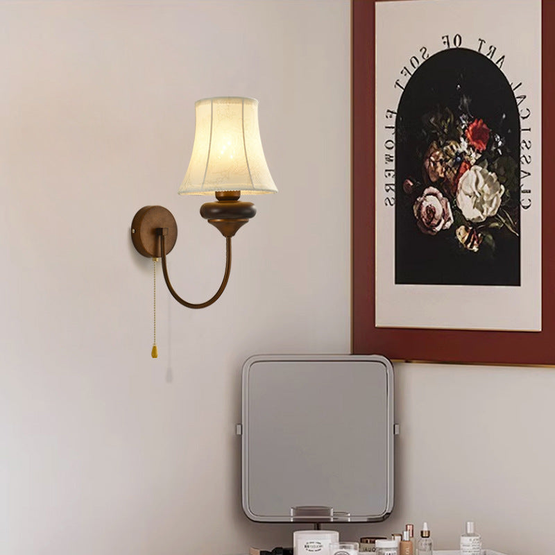 Floral Pattern Drum Shape Wall Lamp