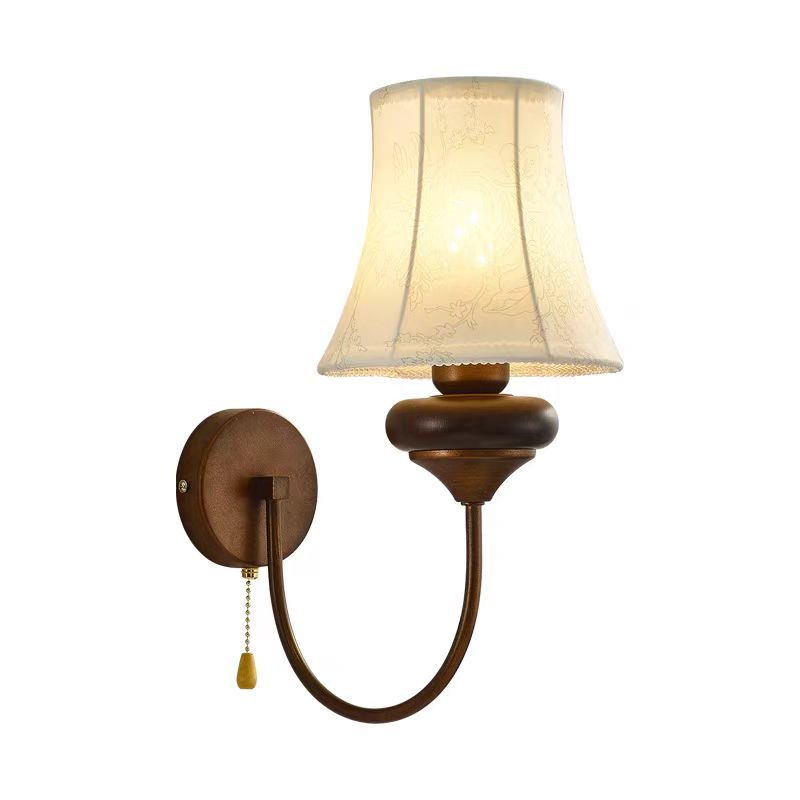 Floral Pattern Drum Shape Wall Lamp