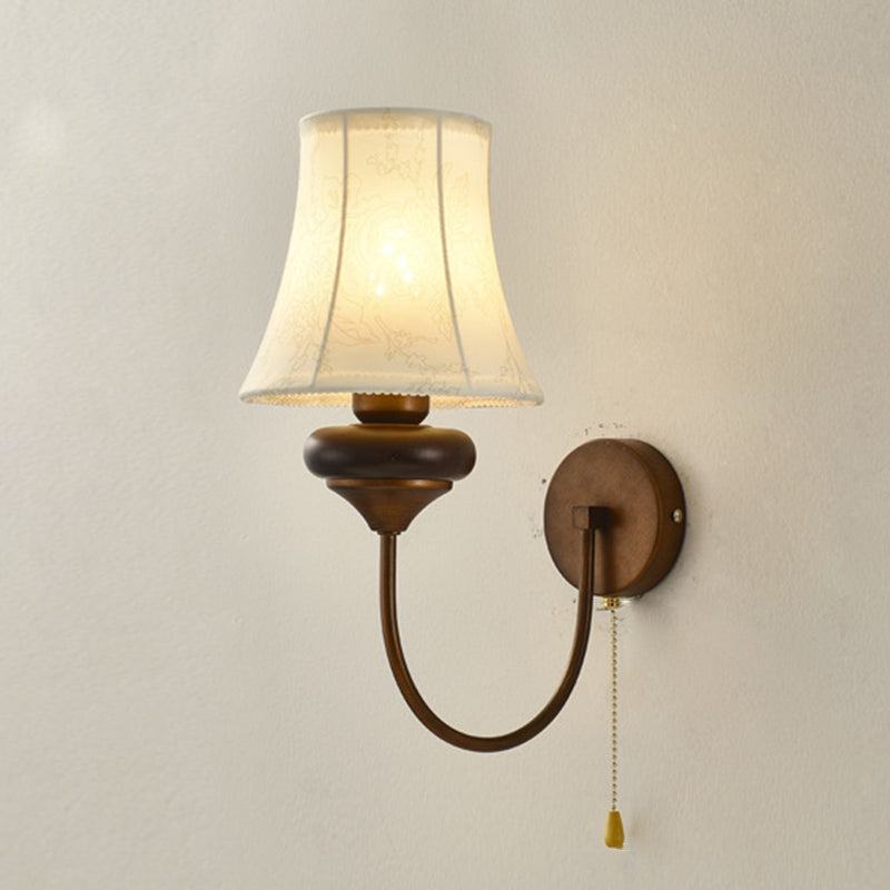 Floral Pattern Drum Shape Wall Lamp