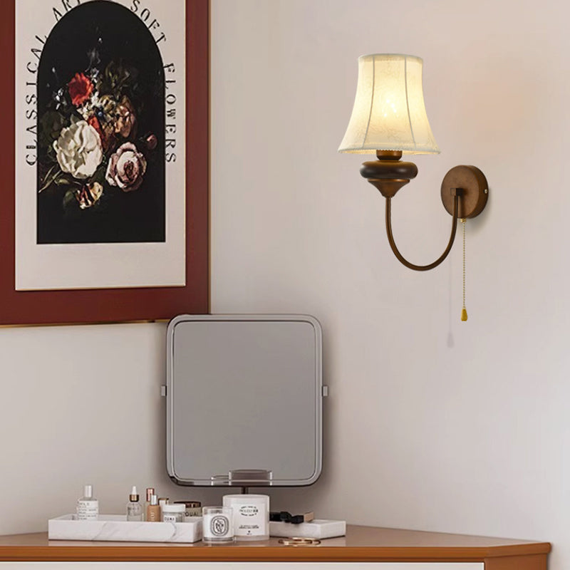 Floral Pattern Drum Shape Wall Lamp