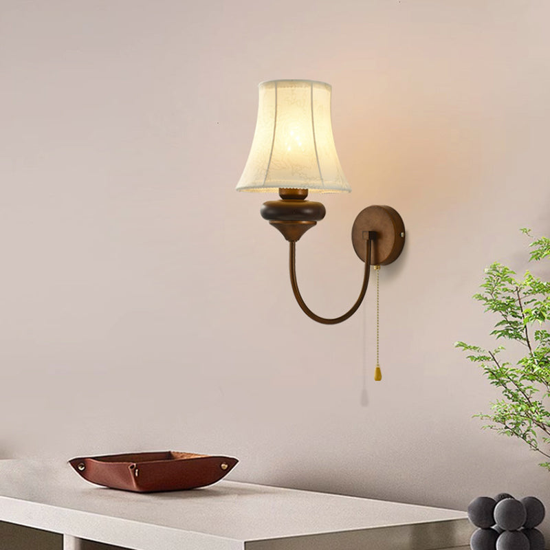 Floral Pattern Drum Shape Wall Lamp