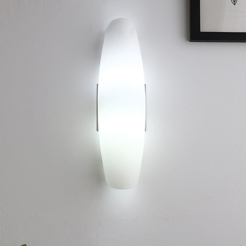 White Curl Glass Iron Wall Lamp