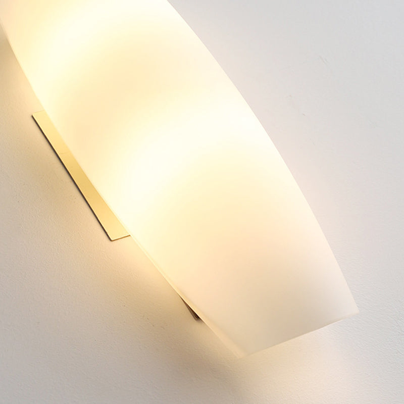 White Curl Glass Iron Wall Lamp