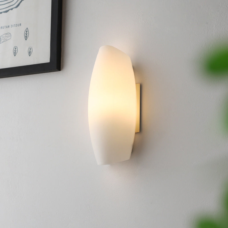 White Curl Glass Iron Wall Lamp