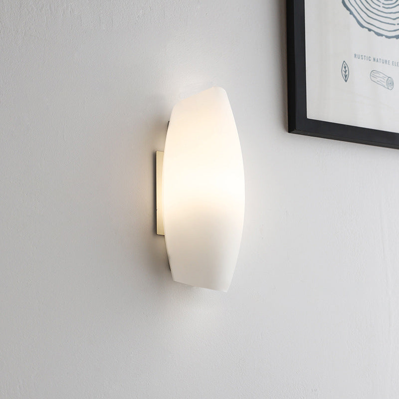 White Curl Glass Iron Wall Lamp