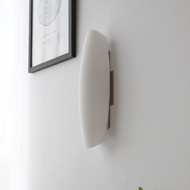 White Curl Glass Iron Wall Lamp