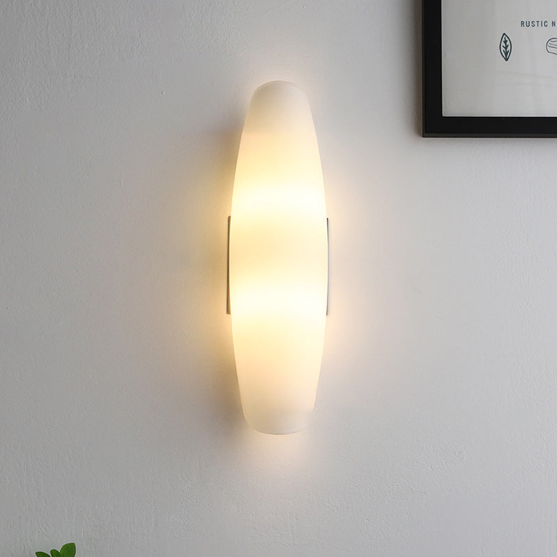 White Curl Glass Iron Wall Lamp