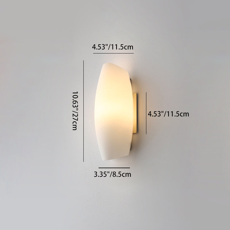 White Curl Glass Iron Wall Lamp