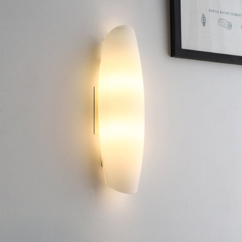 White Curl Glass Iron Wall Lamp