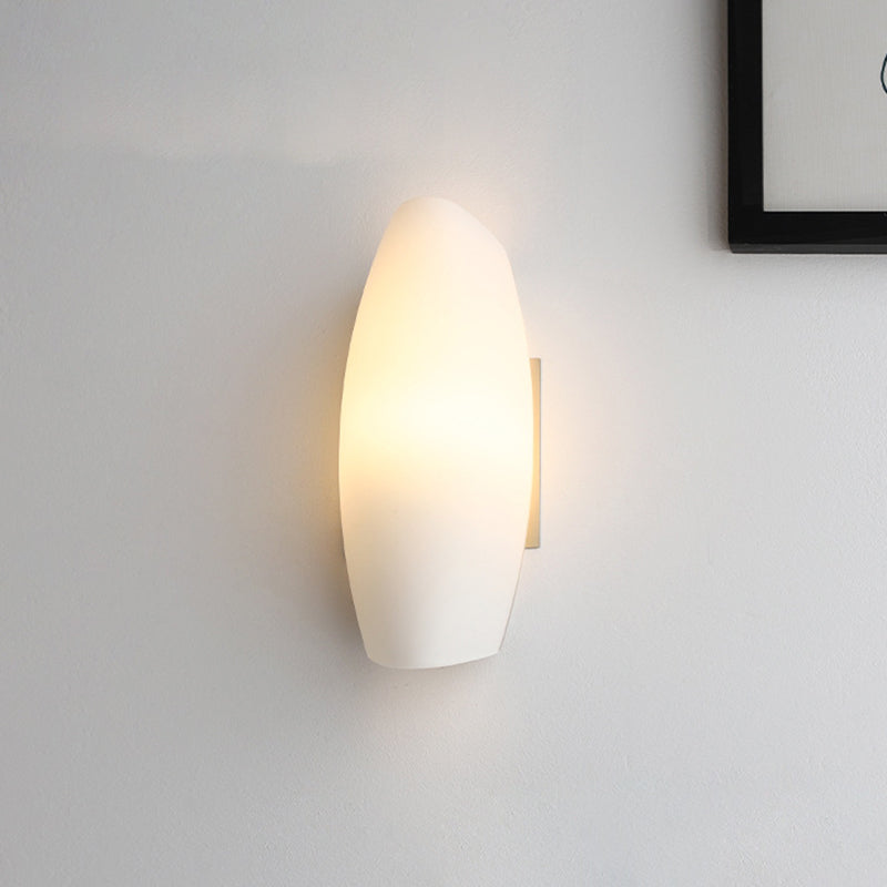 White Curl Glass Iron Wall Lamp