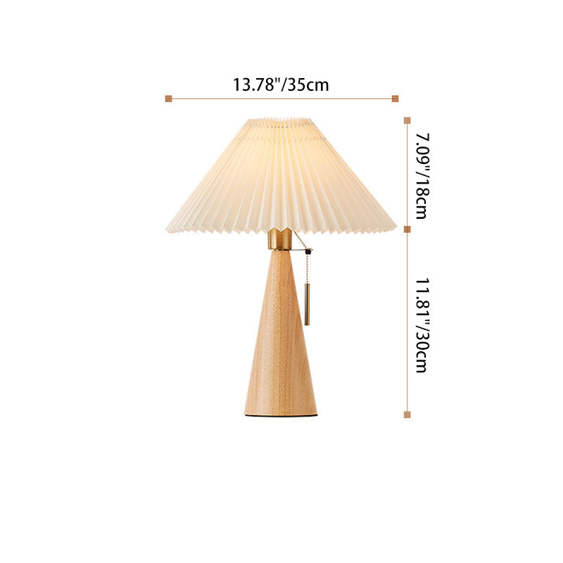 Zipper Switch Pleated Drum Table Lamp