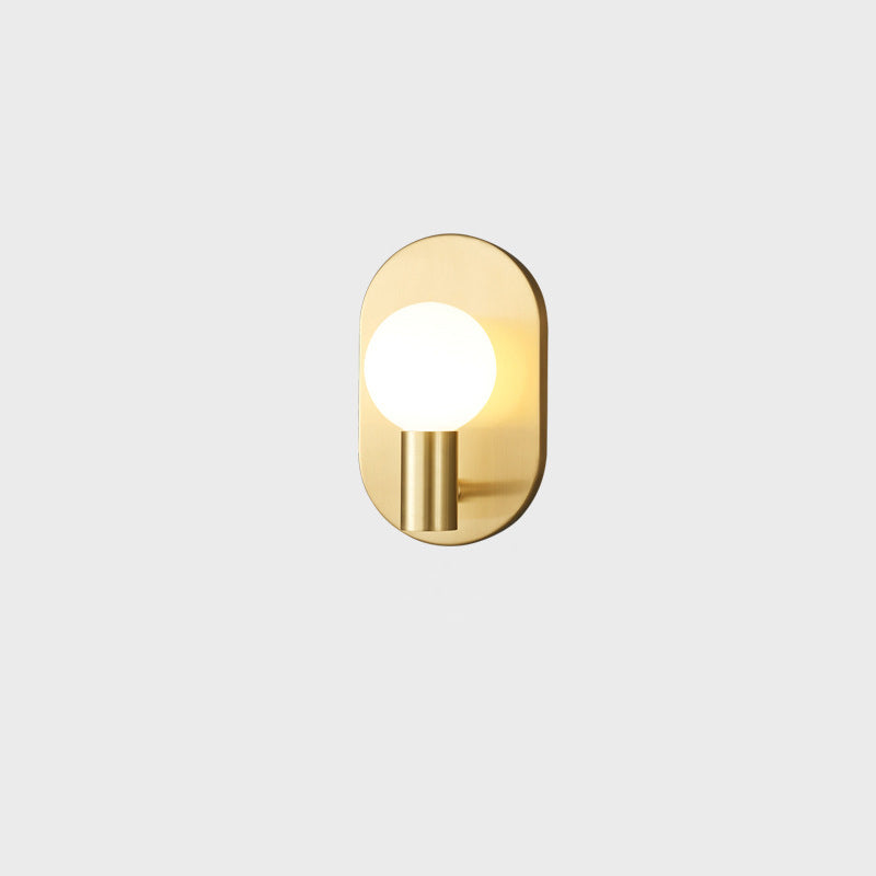 Oval Brass Glass Ball Wall Lamp