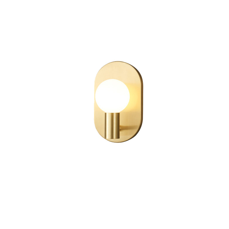 Oval Brass Glass Ball Wall Lamp