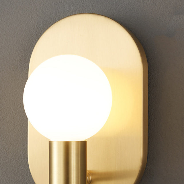 Oval Brass Glass Ball Wall Lamp