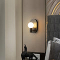 Oval Brass Glass Ball Wall Lamp