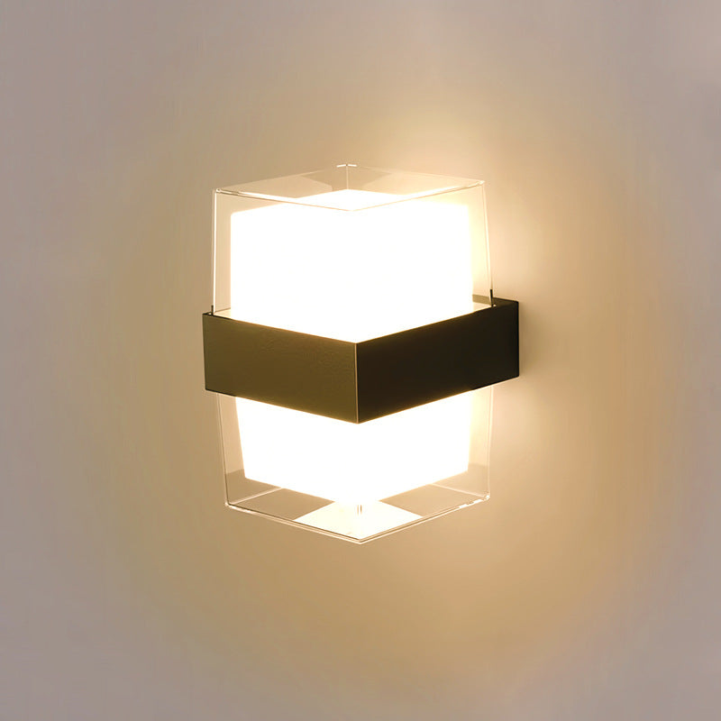 Round Square Plastic Bedroom Wall Lamp