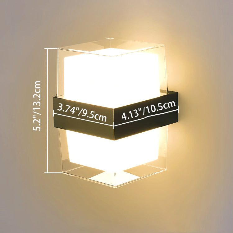 Round Square Plastic Bedroom Wall Lamp