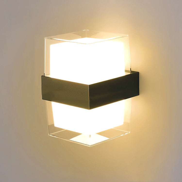 Round Square Plastic Bedroom Wall Lamp