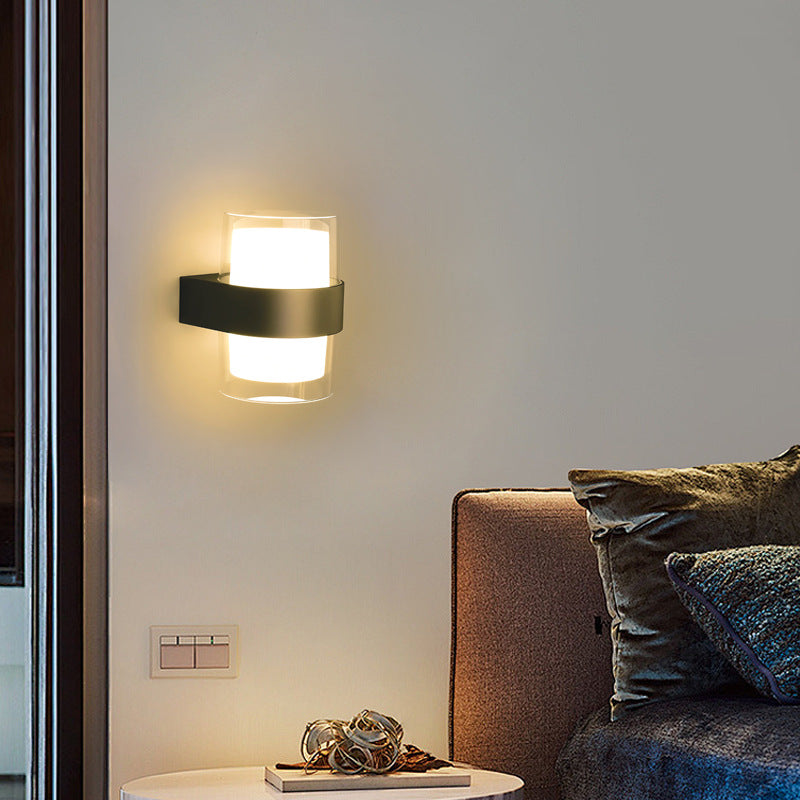 Round Square Plastic Bedroom Wall Lamp