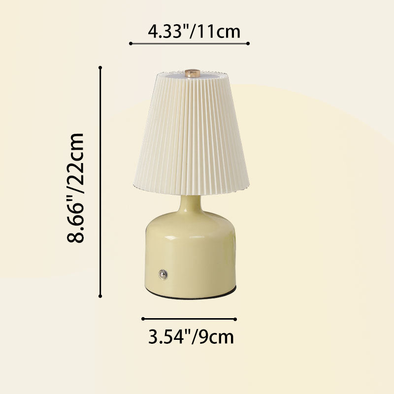 Fabric Ceramic Conic Pleated Table Lamp