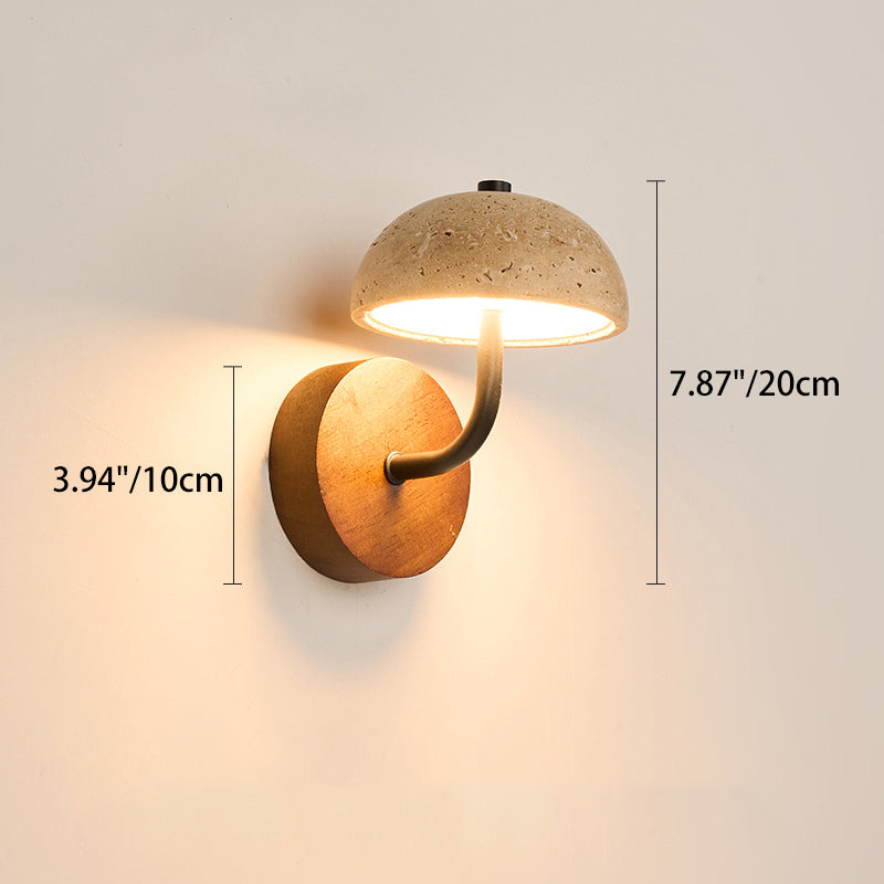 Dome Mushroom Yellow Travertine Wall Lamp