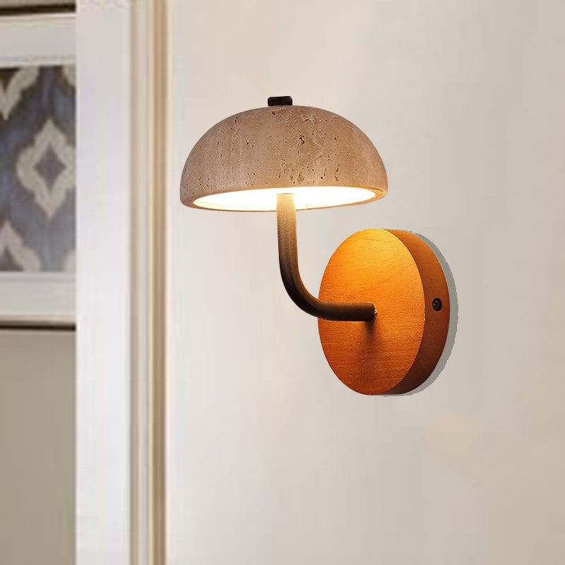 Dome Mushroom Yellow Travertine Wall Lamp