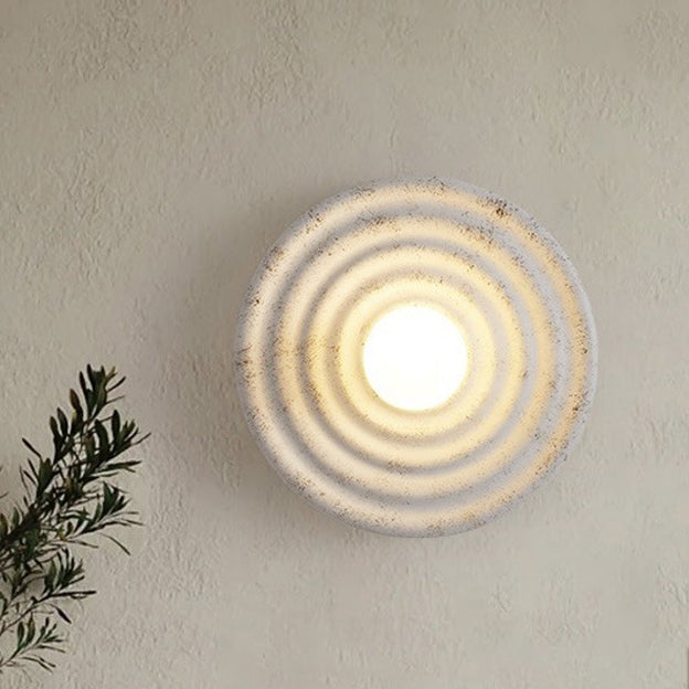 Round Ripple Resin Glass Wall Lamp