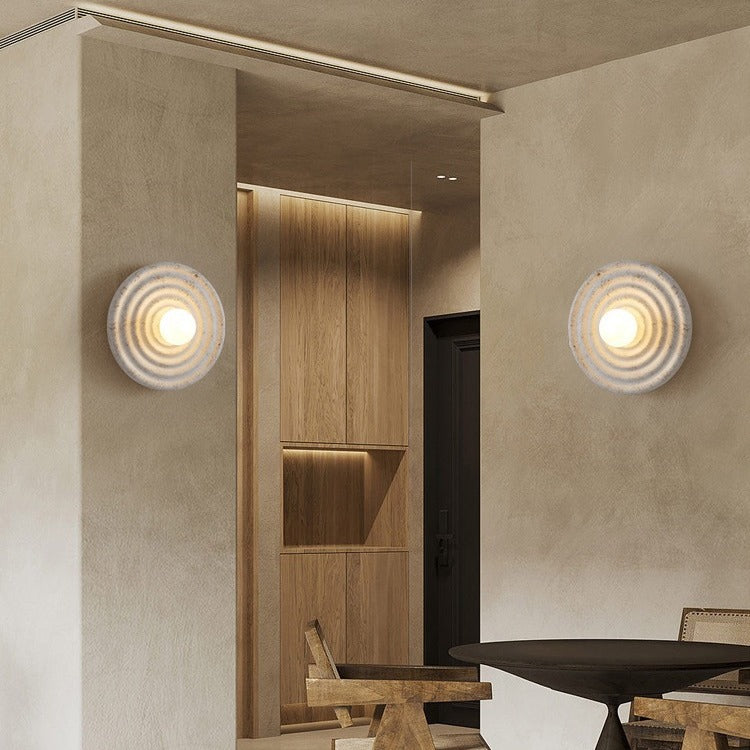 Round Ripple Resin Glass Wall Lamp