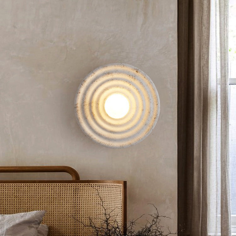 Round Ripple Resin Glass Wall Lamp
