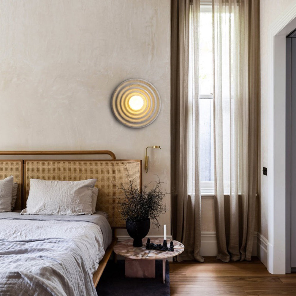Round Ripple Resin Glass Wall Lamp