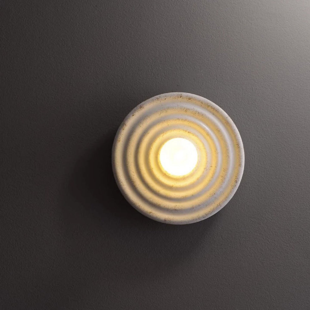 Round Ripple Resin Glass Wall Lamp