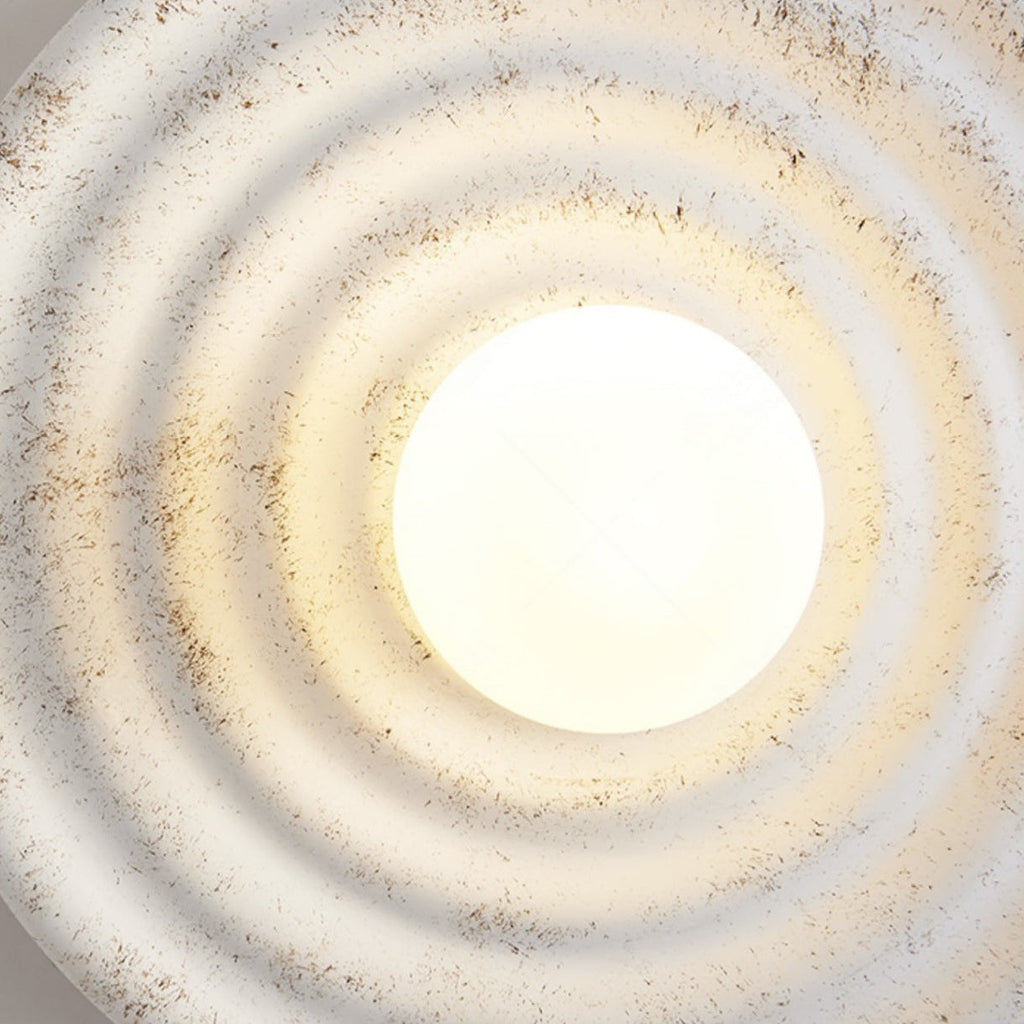 Round Ripple Resin Glass Wall Lamp
