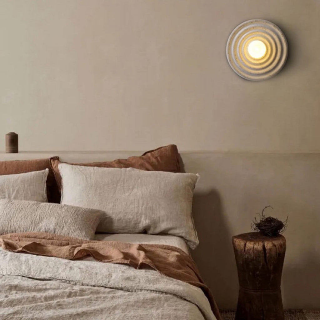 Round Ripple Resin Glass Wall Lamp