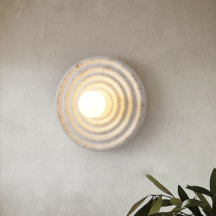 Round Ripple Resin Glass Wall Lamp